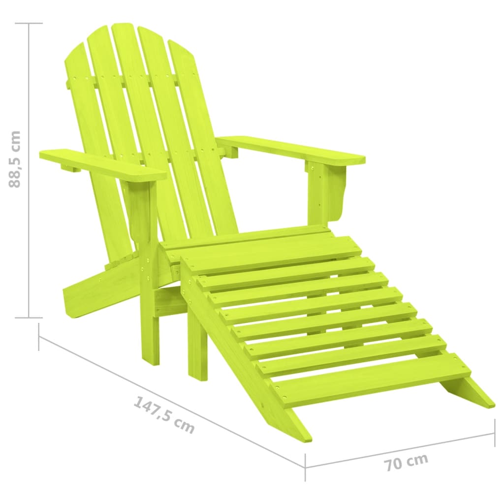 Adirondack-Gartenstuhl mit Fussstütze Massivholz Tanne Grün